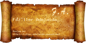 Füller Adelaida névjegykártya